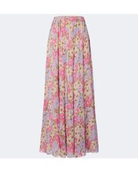 Valentino - Floral Silk Crepe De Chine Maxi Skirt - Lyst
