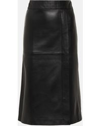 JOSEPH - Sevres Leather Midi Skirt - Lyst