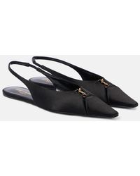 Saint Laurent - Babylone Satin Slingback Flat - Lyst