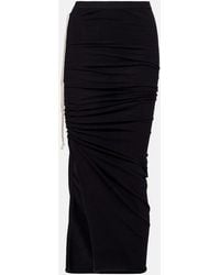 Rick Owens - Edfu Cotton Jersey Midi Skirt - Lyst