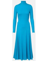 Alaïa - Open-Back Jersey Midi Dress - Lyst