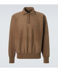 A.PRESSE - Cotton Fleece Half-Zip Sweatshirt - Lyst