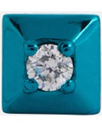 Eera Boucle d'oreille unique Mini Small en or 18 ct et diamant - Bleu