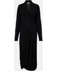 Lemaire - Draped Crepe Jersey Maxi Dress - Lyst