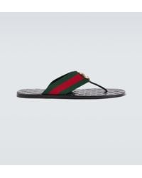 Gucci - Riviera Gg Leather Thong Sandals - Lyst