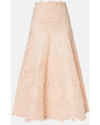 Zimmermann - Rebellion Filigree Embroidered Midi Skirt - Lyst