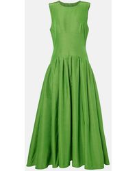 Carolina Herrera - Pleated Cotton-Blend Maxi Dress - Lyst