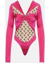 Marine Serre - Regenerated Jersey Bodysuit - Lyst