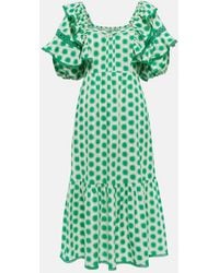 Diane von Furstenberg - Oliver Lace Trimmed Cotton Midi Dress - Lyst