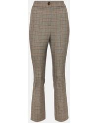 Veronica Beard - Checked High-Rise Slim Pants - Lyst