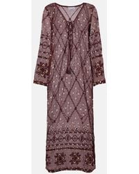 Juliet Dunn - Bestickter Kaftan Aus Baumwolle - Lyst