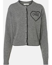 Chloé - Logo Wool And Cashmere Cardigan - Lyst