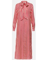 Max Mara - Robe Longue Faesite Rayee En Soie - Lyst