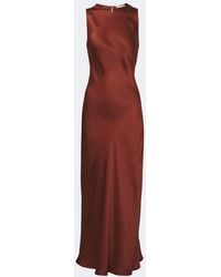 Asceno - Valencia Silk Satin Midi Dress - Lyst
