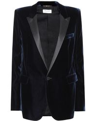 Saint Laurent Blazer in velluto - Blu