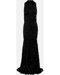 David Koma - Embellished Scarf-Detail Jersey Gown - Lyst