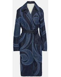 Dries Van Noten - Bestickter Mantel Aus Denim - Lyst