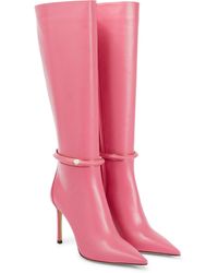Jimmy Choo Dreece 95 Leather Knee-high Boots - Pink