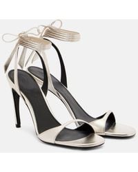 The Attico - Ora 95 Metallic Leather Slingback Sandals - Lyst
