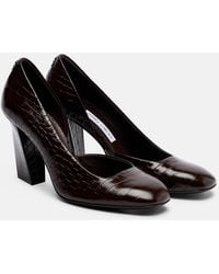 Jimmy Choo - Farren 85 Croc-Effect Leather Pumps - Lyst