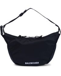 Balenciaga Wheel Nylon Shoulder Bag - Black