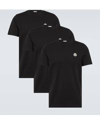 Moncler - Set Of 3 Logo Cotton Jersey T-shirts - Lyst