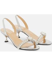 Mach & Mach - Diamond Of Elizabeth 55 Leather Sandals - Lyst