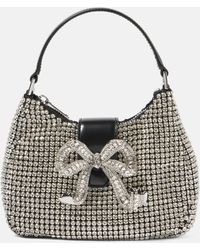 Self-Portrait - The Bow Embellished Leather-trimmed Tote Bag - Lyst