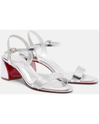 Christian Louboutin - Miss Jane 55 Metallic Leather Sandals - Lyst