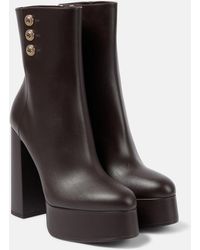 Balmain - Brune Leather Platform Ankle Boots - Lyst