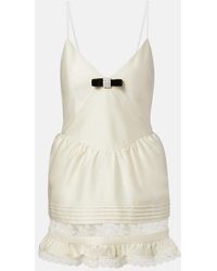 ShuShu/Tong - Lace-Trimmed Wool And Silk Minidress - Lyst