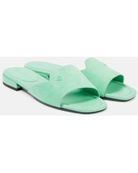 Jimmy Choo - Dina Logo Suede Slides - Lyst