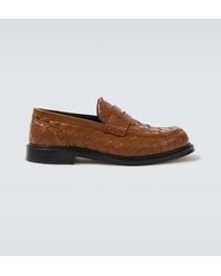 Bottega Veneta - James Intrecciato Leather Penny Loafers - Lyst