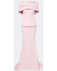 Safiyaa - Loura Peplum Crepe Gown - Lyst