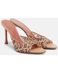 AMINA MUADDI - Alexa Leopard-Print Lace Mules - Lyst