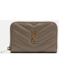 Saint Laurent - Cassandre Quilted Leather Card Case - Lyst