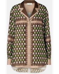 Tory Burch - Printed Silk Twill Shirt - Lyst