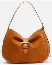 McQueen - T-Bar Medium Suede Shoulder Bag - Lyst