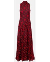 McQueen - Skull Silk Maxi Dress - Lyst