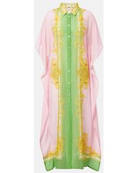 Versace - Printed Cotton And Silk Voile Kaftan - Lyst
