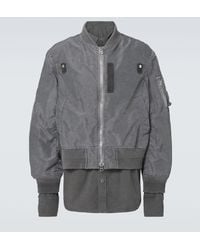 Sacai - Ripstop-Trimmed Twill Bomber Jacket - Lyst