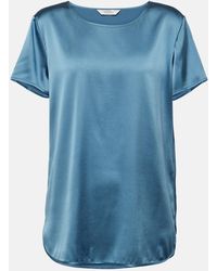 Max Mara - Leisure Cortona Silk-blend Satin T-shirt - Lyst