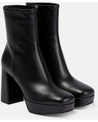 Gianvito Rossi - Leather Platform Ankle Boots - Lyst