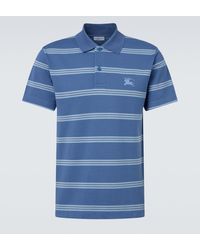 Burberry - Ekd Striped Cotton Pique Polo Shirt - Lyst