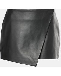 Frankie Shop - Cleo Wrap-Around Leather Mini Skirt - Lyst