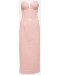 Magda Butrym - Leather Bustier Midi Dress - Lyst