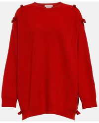 Valentino - Bow-embellished Virgin Wool Sweater - Lyst