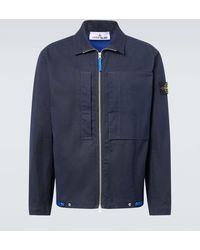 Stone Island - Compass Cotton Canvas Overshirt - Lyst
