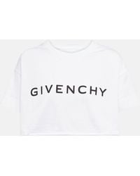 Givenchy - T-shirt raccourci en coton a logo - Lyst