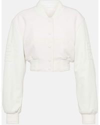 Givenchy - Bomber cropped in pelle e lana - Lyst
